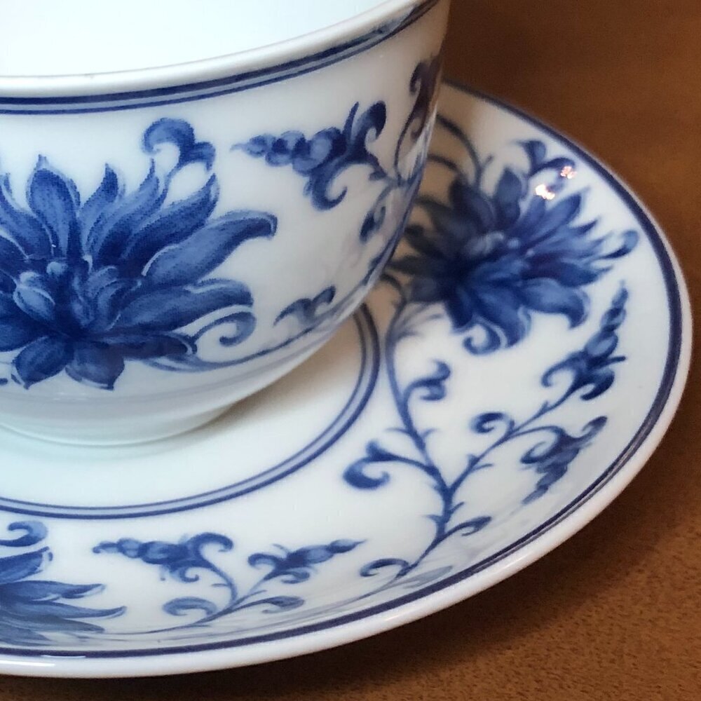Vista Alegre Flat Demitasse Cup & Saucer Set Lapis Blue/White - Picture 6 of 13